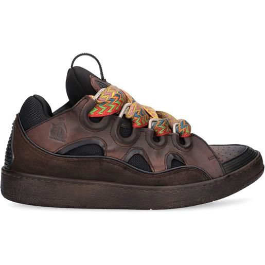 LANVIN sneakers curb in pelle effetto vintage