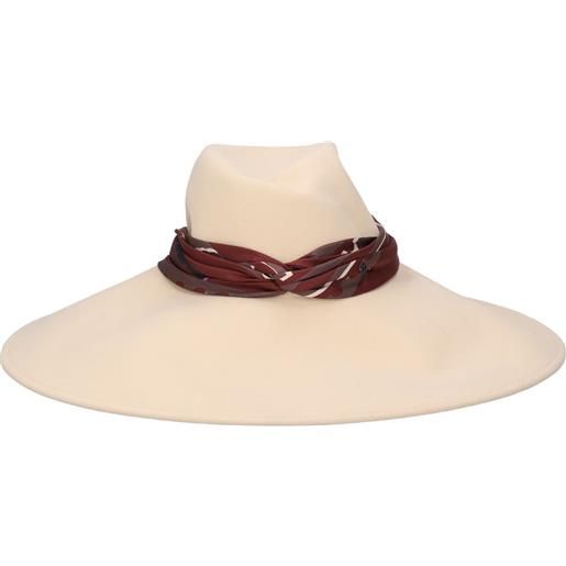 MAISON MICHEL cappello big virginie in lana / fascia in seta