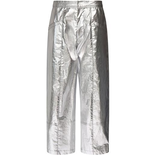 ISABEL MARANT pantaloni aude in cotone metallizzato spalmato