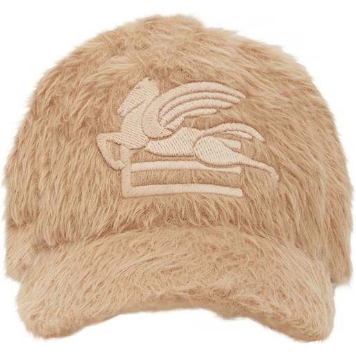 ETRO cappello baseball in pelliccia sintetica con logo