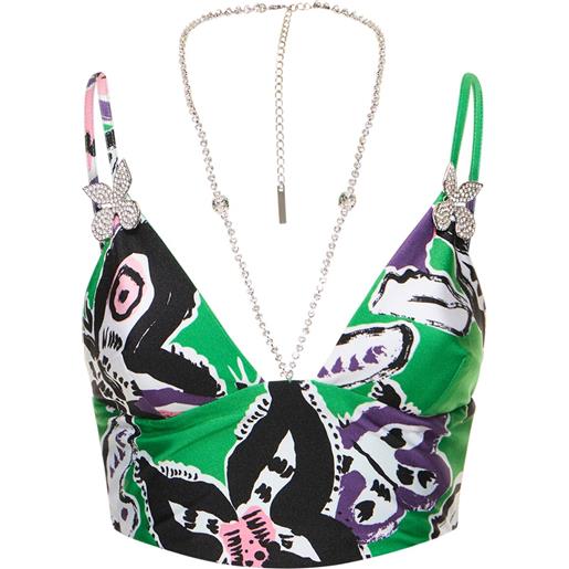 AREA crop top butterfly stampato
