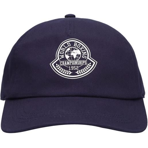 MONCLER cappello in gabardina di cotone con logo