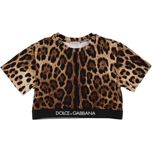 DOLCE & GABBANA t-shirt cropped in cotone stampato