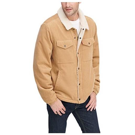 Levi's giacca da camionista foderata in velluto a coste (standard e grande e alto) jeans, navy, xx-large uomo