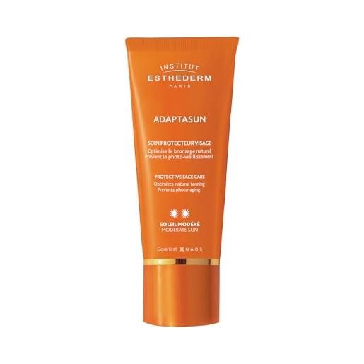 Institut Esthederm - adaptasun sensitive - crema solare viso - crema speciale pelle sensibile - per un'abbronzatura sublime naturale - sole moderato - tubetto 50 ml