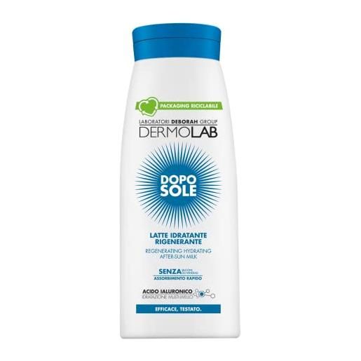Dermolab - latte doposole idratante rigenerante, per tutti i tipi di pelle, ripristina la naturale elasticità della cute dopo l'esposizione al sole, dermatologicamente testato, 400 ml