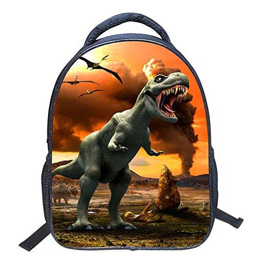 ele ELEOPTION zaino per asilo, impermeabile, motivo: dinosauro 3d, borsa per la scuola materna, stile zz8, 36 x 30 x13cm, minimalista