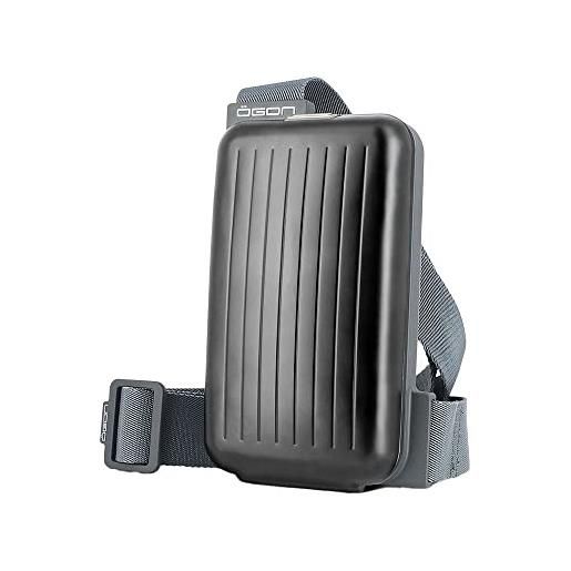 ÖGON -DESIGNS- ögon borsa per telefono e portafoglio: la pratica ed elegante tracolla in alluminio con portafoglio integrato (argento)