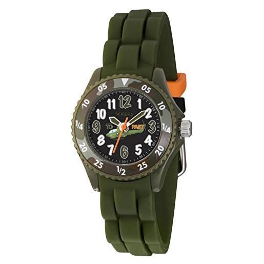 Tikkers - ntk0010 - orologio mimetico da ragazzo design elicottero in gomma verde oliva, cinturino in silicone