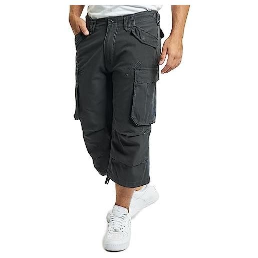Brandit industry pantaloni da uomo cargo a 3/4, b-2003 nero xxl