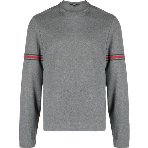 Gucci t-shirt con dettaglio a righe - grigio