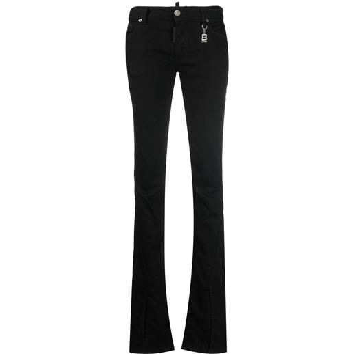 Dsquared2 jeans svasati con spacco - nero