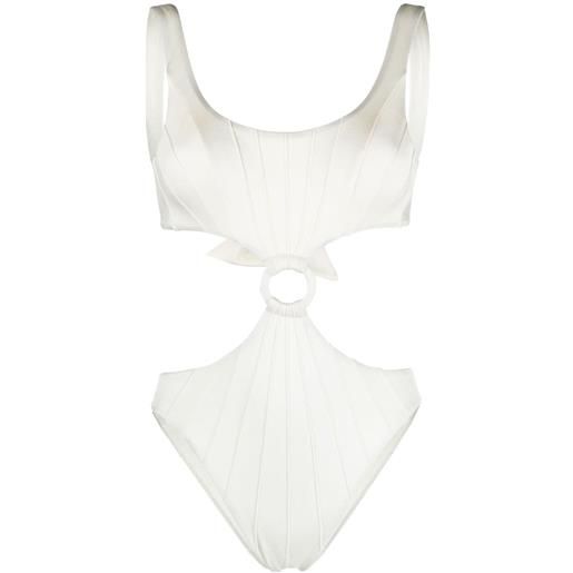Noire Swimwear costume intero con dettaglio cut-out - bianco