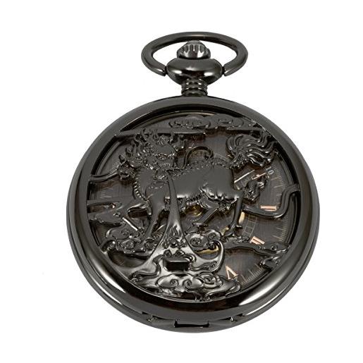 ManChDa orologio da tasca meccanico automatico scheletro di steampunk - orologio da tasca meccanico automatico scheletro di steampunk uomini le donne con scatola regalo catena