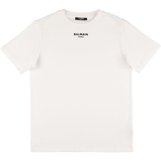 BALMAIN t-shirt in jersey di cotone organico con logo