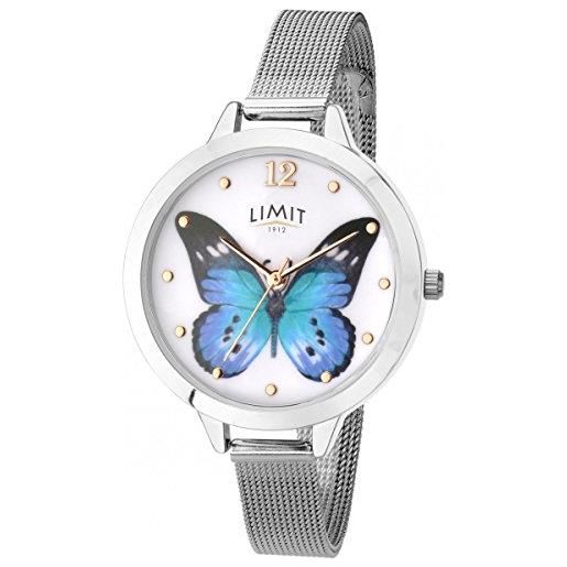 Limit ladies limite secret garden butterfly watch stainless steel mesh bracciale 6269