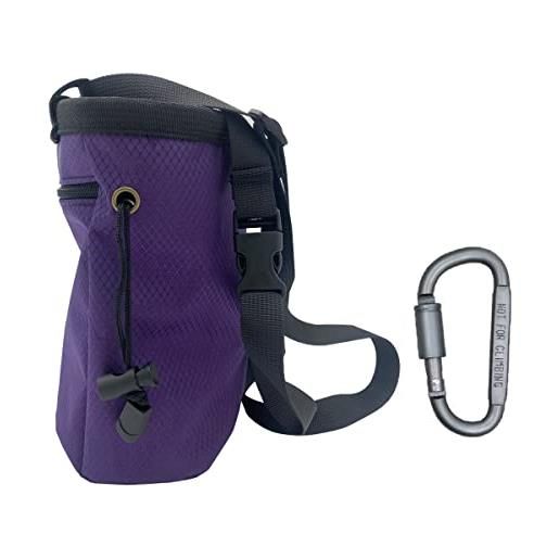 HOUSON chalkbag per arrampicata con moschettone, borsa per arrampicata e boulder bag per crossfit e sollevamento pesi viola