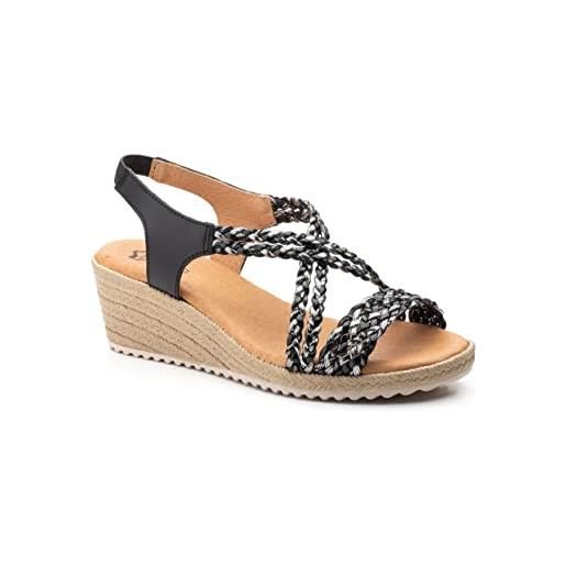 NOESLOMISMO BY DILEMA non è la stessa calzature donna spring/summer 2023 sandalo zeppa. Colore, nero argento, 36 eu