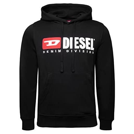 Diesel felpa con cappuccio da uomo s-ginn-hood-div, bianco brillante (a03757-0gead-100), m
