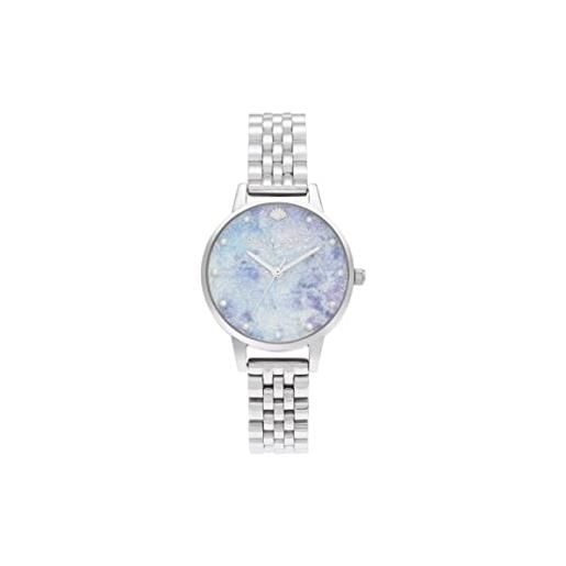 Olivia Burton orologio analogico al quarzo da donna con cinturino in acciaio inossidabile argentato - ob16us43