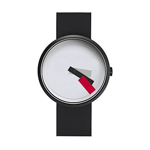 Projects Watches (denis guidone red suprematism acciaio ip nero bianco rosso silicon orologio unisex, nero, tracolla, nero, cinghia
