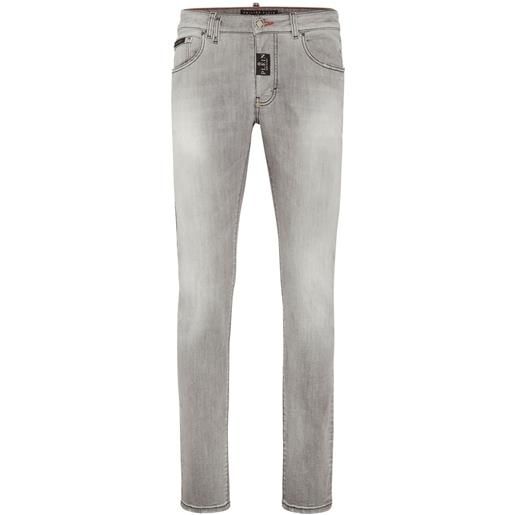 Philipp Plein jeans skinny a vita bassa - grigio