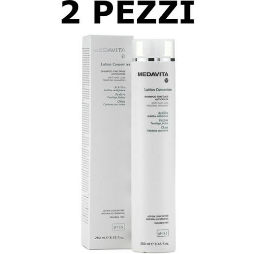 Medavita lotion concentree shampoo trattante anticaduta donna 250ml 2 pezzi - shampoo anticaduta donna capelli fragili