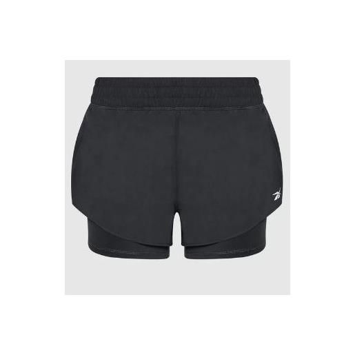 Reebok running two-in-one shorts black donna