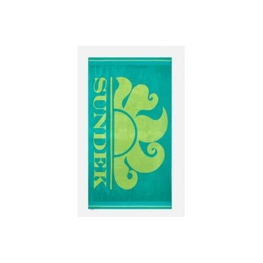 Sundek new classic logo blue grass 01 telo mare spugna verde giada/lime