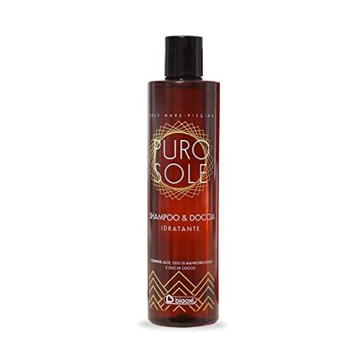 Biacrè shampoo & doccia idratante 300 ml puro sole Biacrè protezione solare con olio biologico di mandorle dolci e di cocco, filtro uv