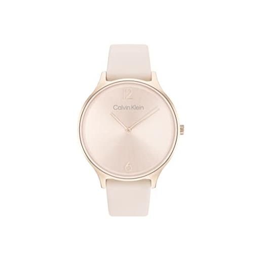 Calvin Klein orologio analogico al quarzo da donna con cinturino in pelle rosato - 25200009