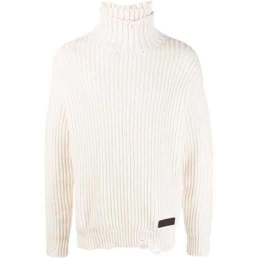 Dsquared2 ripped ribbed jumper - bianco