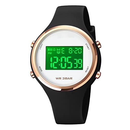 Orologio da polso Grande schermo Cinturino regolabile Facile da leggere  Ragazzo Ragazza Orologio elettronico Display del tempo Batteria alimentato  Bambini Led Digital Watch Qinghai