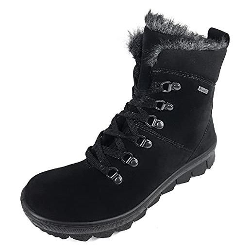 Legero novara imbottitura calda in gore-tex, stivali da neve donna, nero (nero 0000), 39 eu
