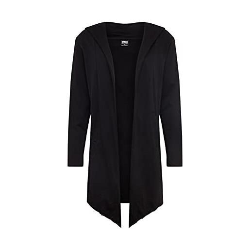 Urban classics uomo cardigan giacca cappuccio, maglione manica lunga, invernale asimmetrico, 100% cotone, stile casual, colore: nero, taglia: xxl