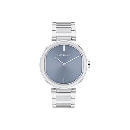 Calvin Klein orologio analogico al quarzo da donna con cinturino in acciaio inossidabile, lavanda - 25200250