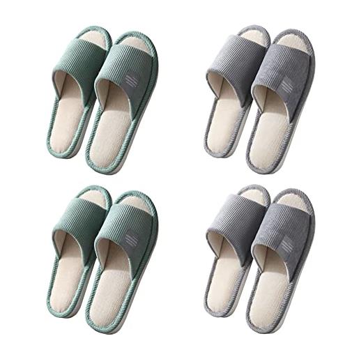 Teceyfeet Set di 4 paia di Ciabatte Ospiti Donna Uomo,Pantofole Ospiti  Unisex Inverno Pantofole usa e getta Scarpe da Casa Lavabili Pantofole  Interno Ciabatte Casual Slipper : : Moda