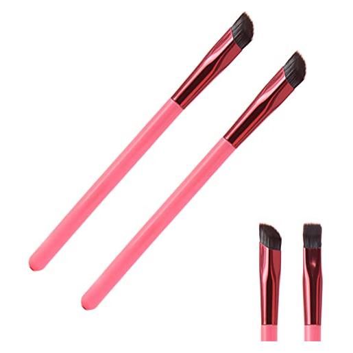 SENGHUI novahebe multi-function eyebrow brush, multi function eyebrow brush, square concealer makeup brush, angled eyeliner brush (2pcs)