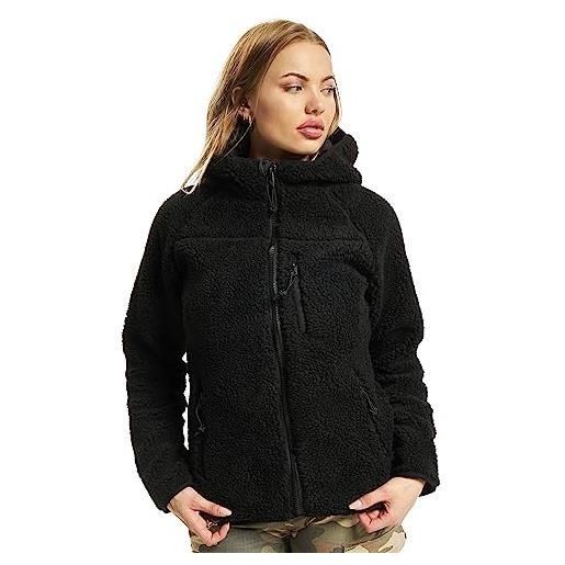 Brandit felpa da donna in pile con cappuccio giacca, woodland, xxl