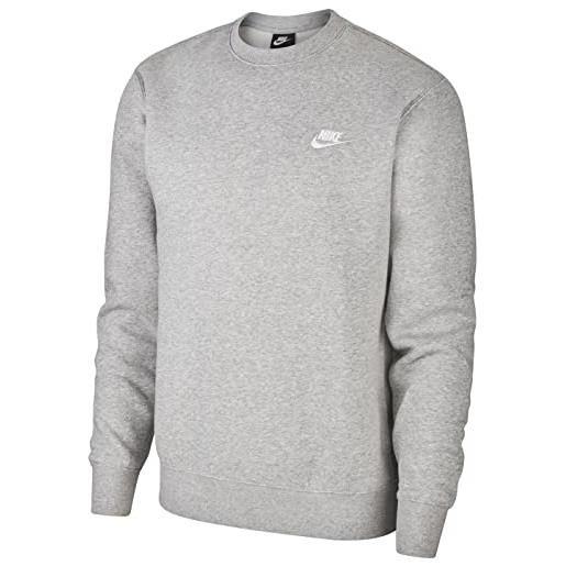 Nike sportswear club, maglia a girocollo in french terry uomo, black/white, s