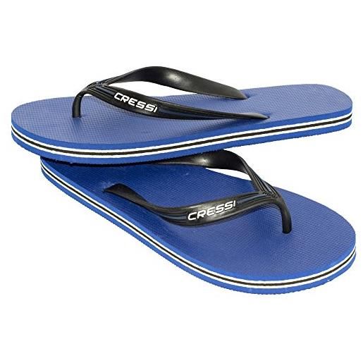 Cressi bahamas flip flops ciabatte infradito per spiaggia e piscina, adulto e bambino, blu (azzurro), 33/34