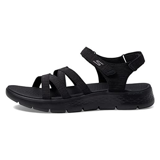 Skechers go walk flex sandalo, sandali donna, nero, 36 eu