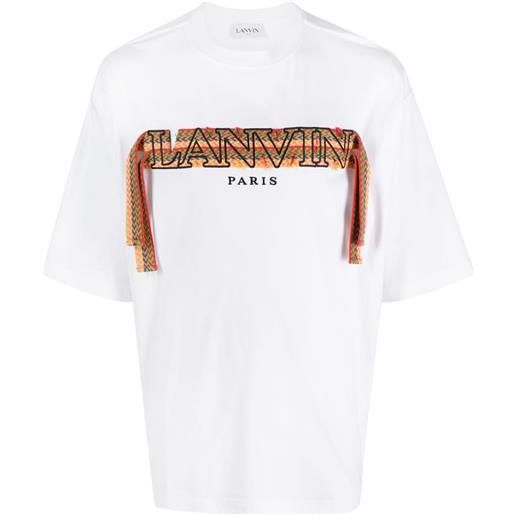 Lanvin t-shirt curb con ricamo - bianco