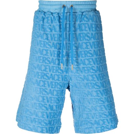 Versace shorts sportivi con stampa - blu