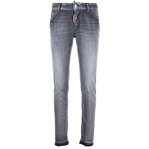 Dsquared2 jeans skinny con vita media - grigio
