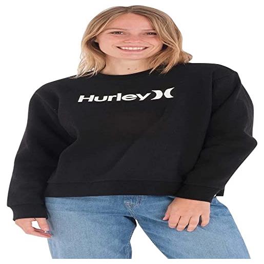 Hurley oao core crew maglia di tuta, nero, l donna