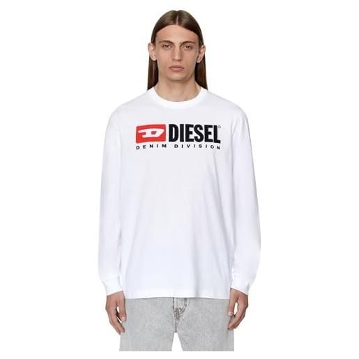 Diesel maglietta a maniche lunghe da uomo t-just-ls-div, nero (a03768-0grai-9xx), xxxl