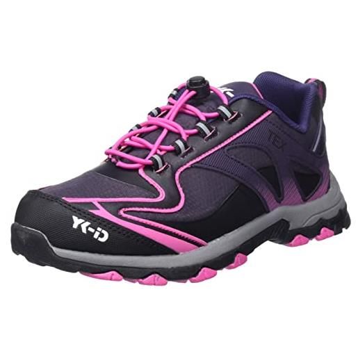 Lurchi cedric-tex yk-id, scarpe da ginnastica, black violet fuchsia, 34 eu