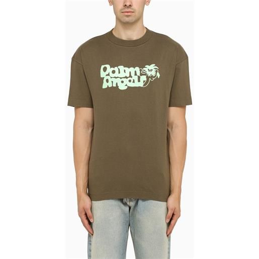 Palm Angels t-shirt girocollo viper marrone/verde