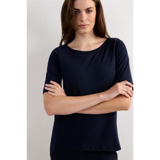 Intimissimi maglia manica corta scollo a barchetta in cotone ultrafresh blu